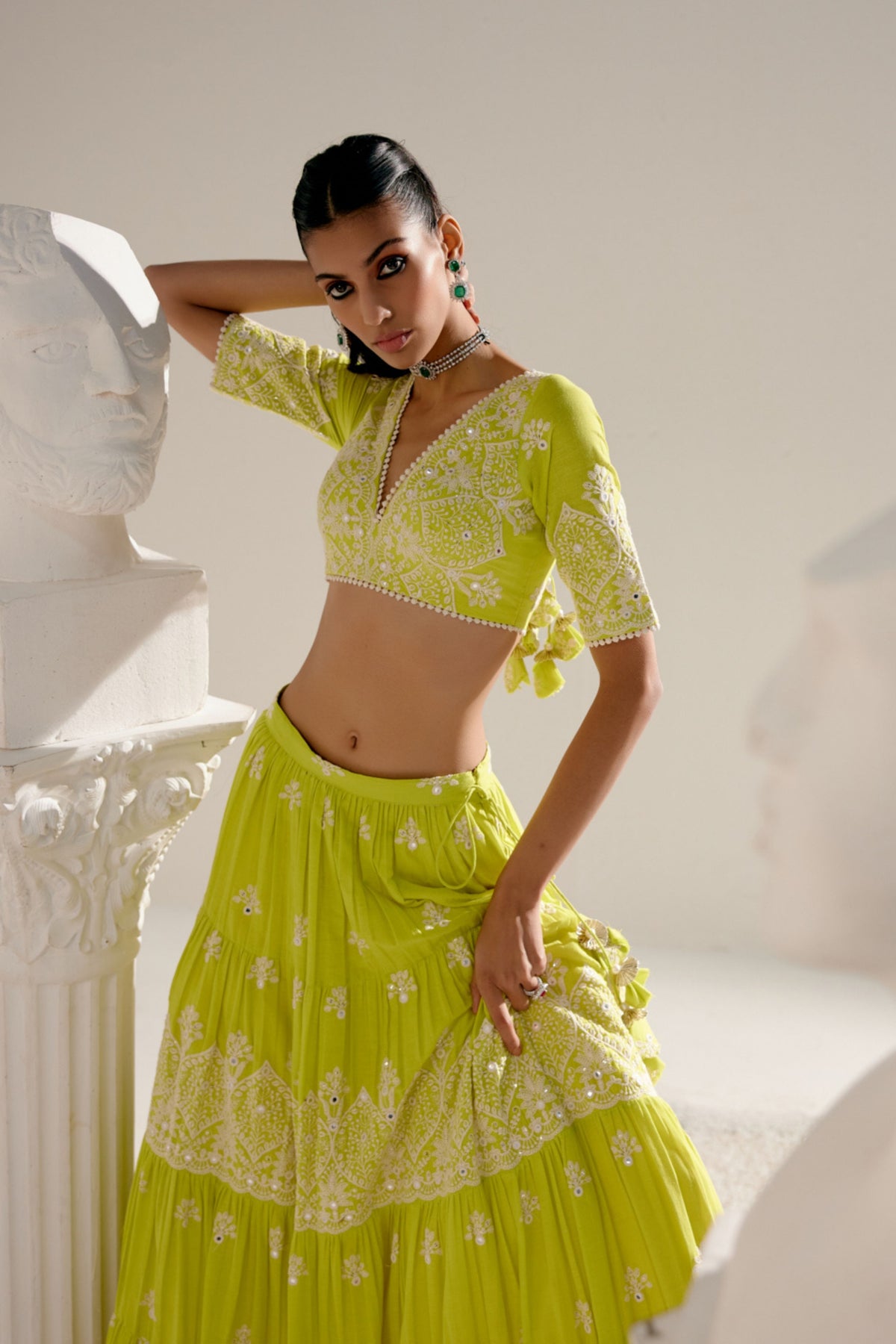 Neon Green Ambi Lehenga Set