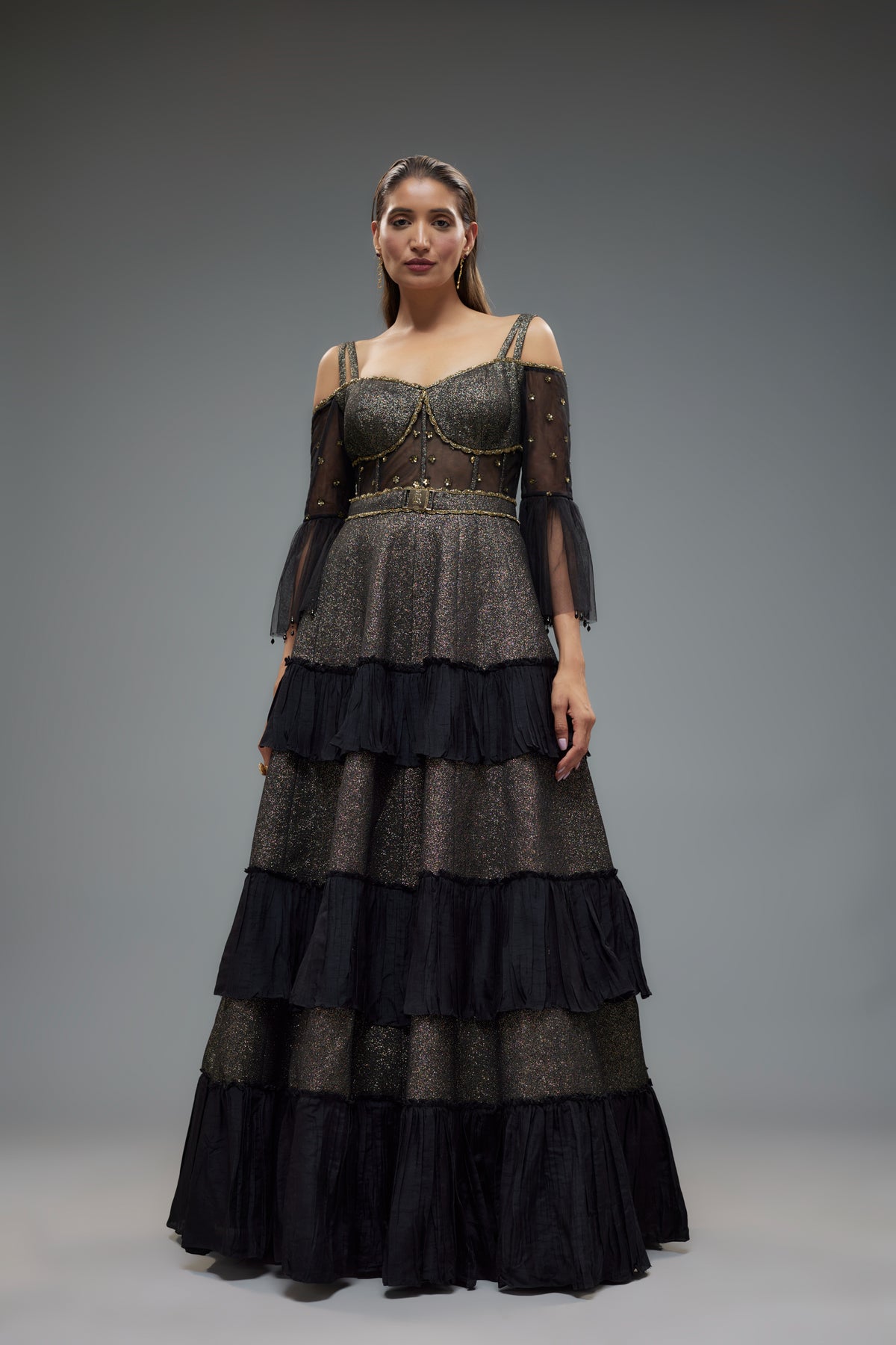 Black Frilled Gown