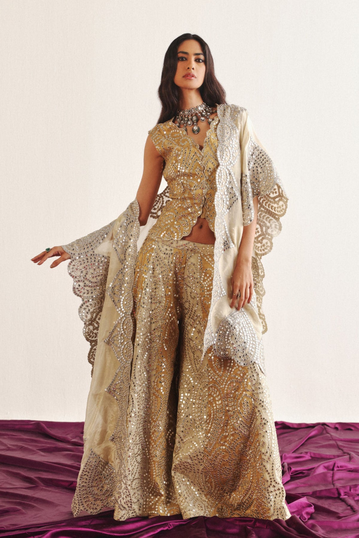 Golden Tissue Organza Cape