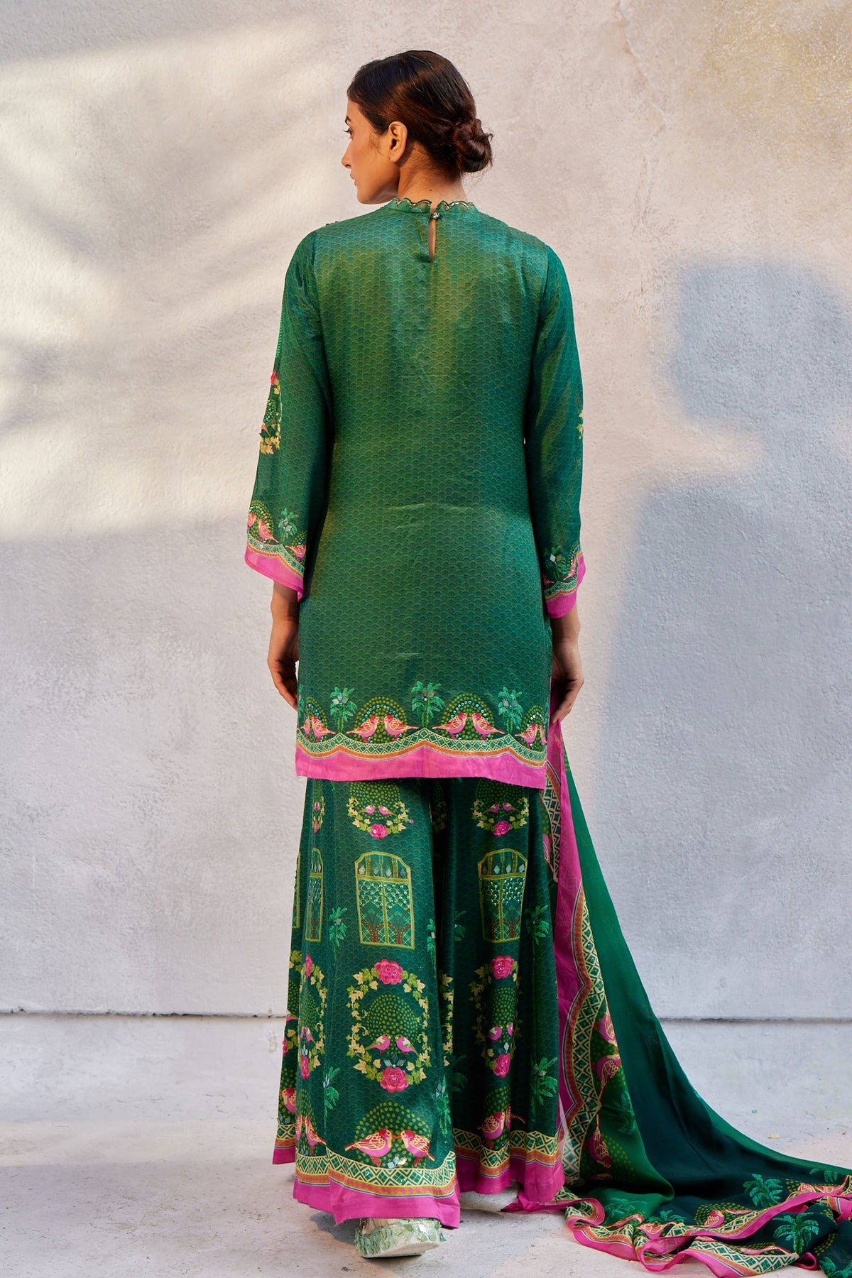 Bottlegreen Printed Sharara Set