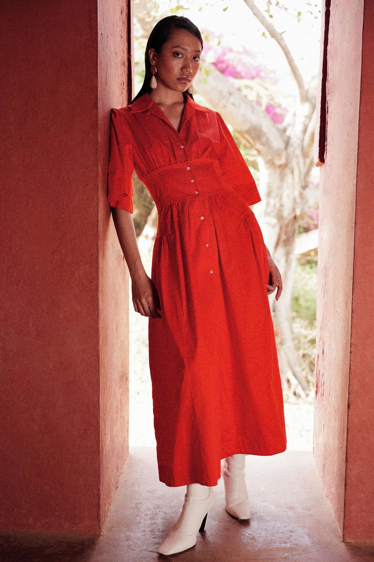 Osaka Dress in Sunny Red