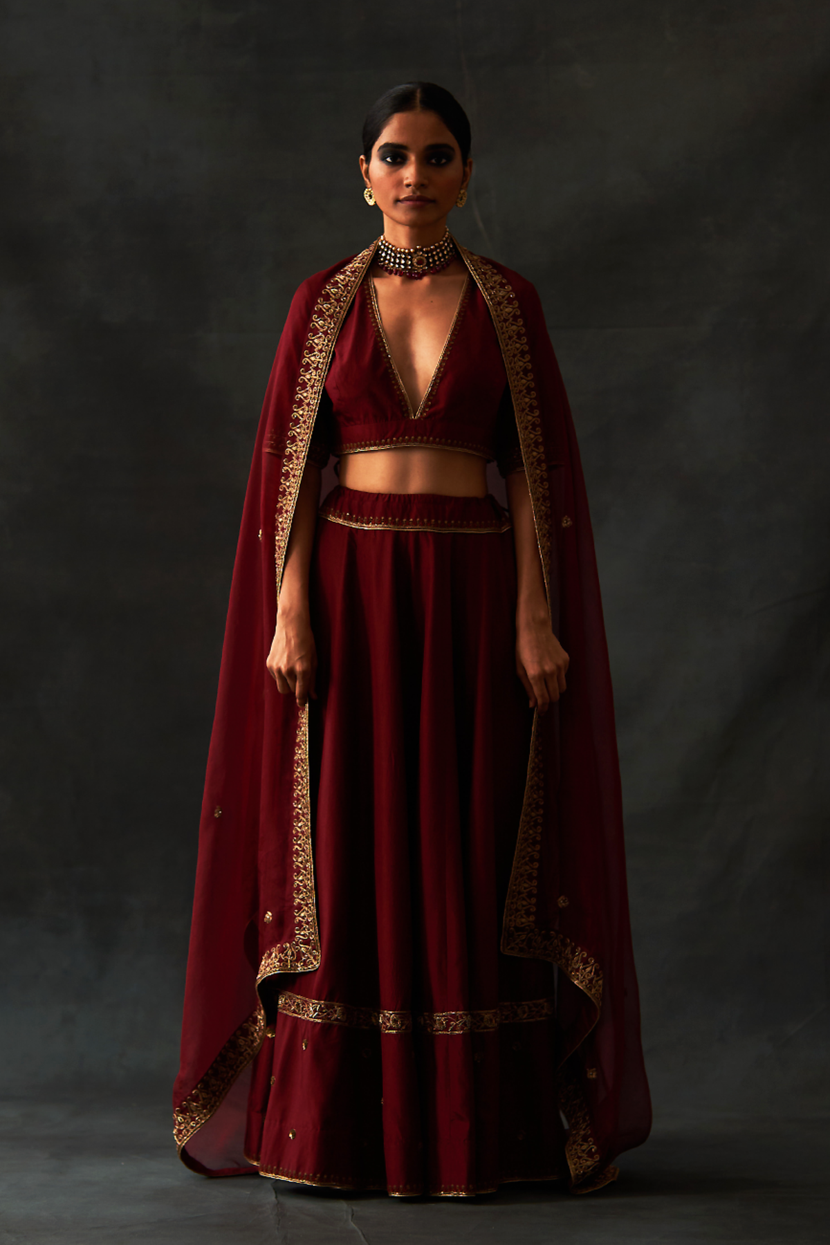 Maroon Lehenga Set