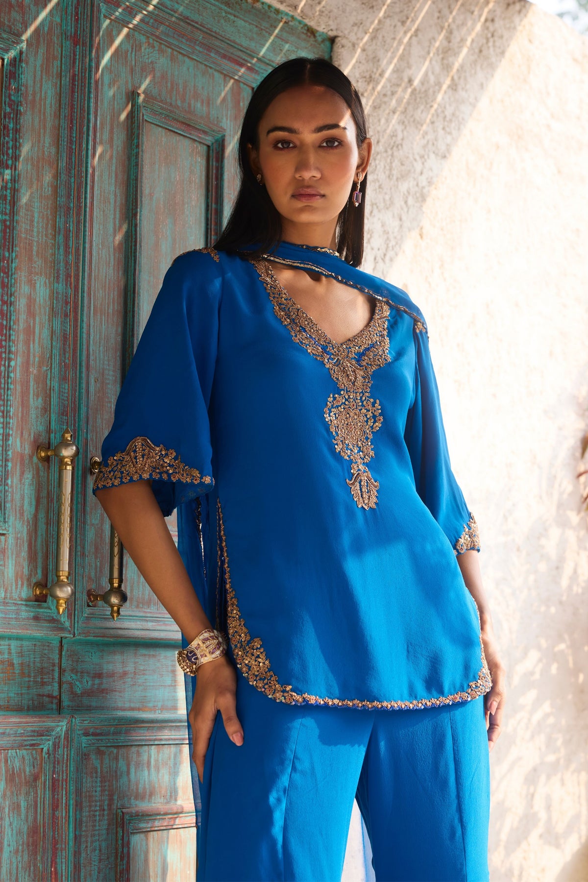 Azure Embroidery Kurta Set