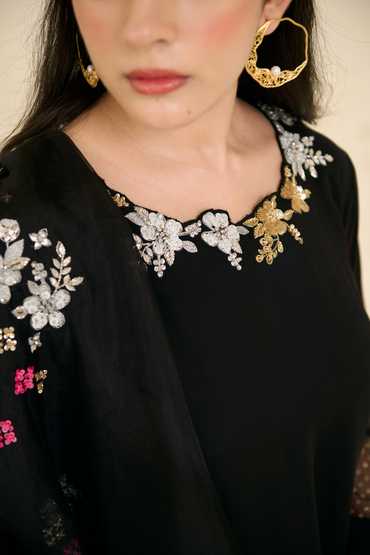 Black Georgette Kurta Set