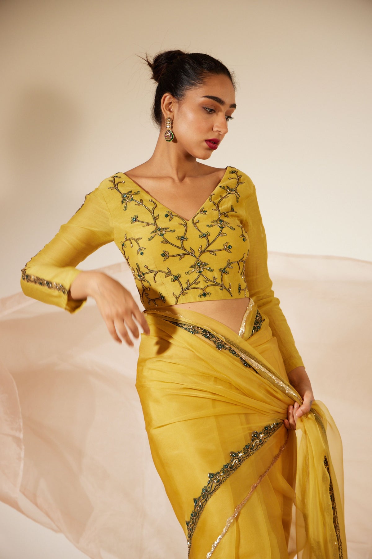 Yellow Abir Saree