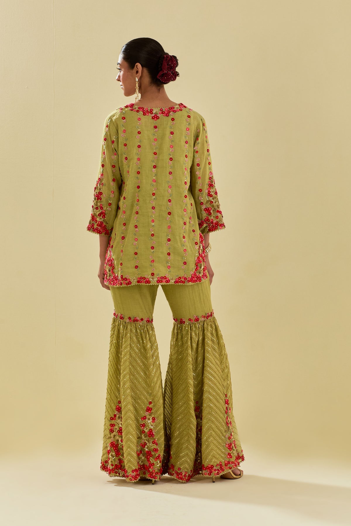 Green Sharara Set