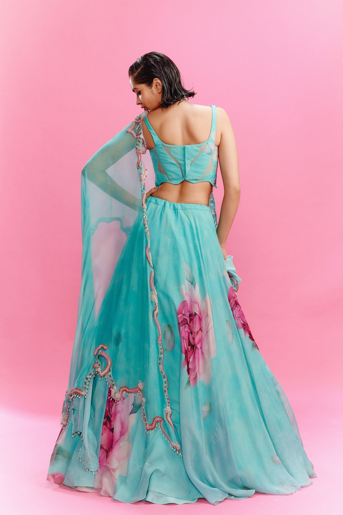 Zaira Turquoise Lehenga