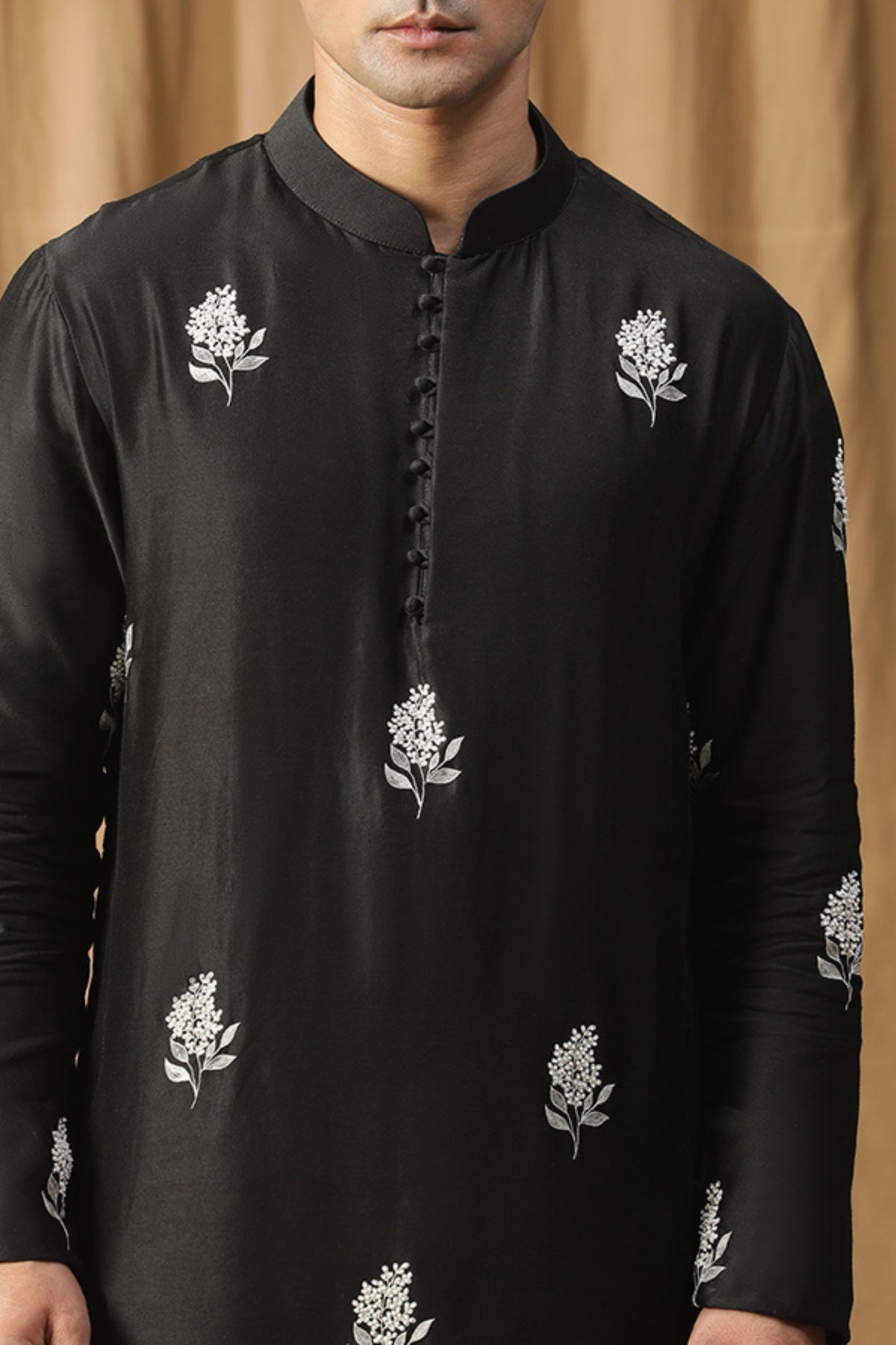 Black Parijaat Kurta Set