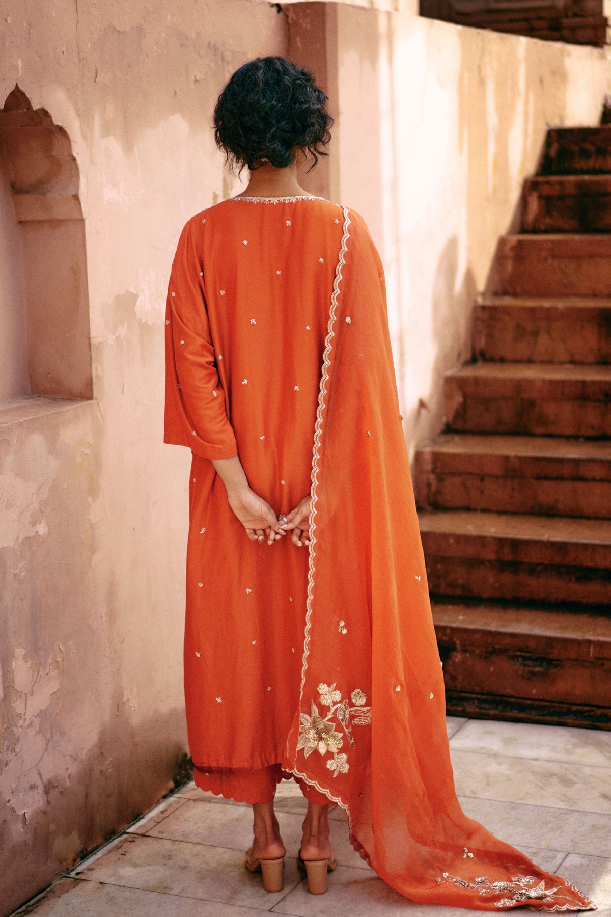 A Burnt Orange Kurta Set