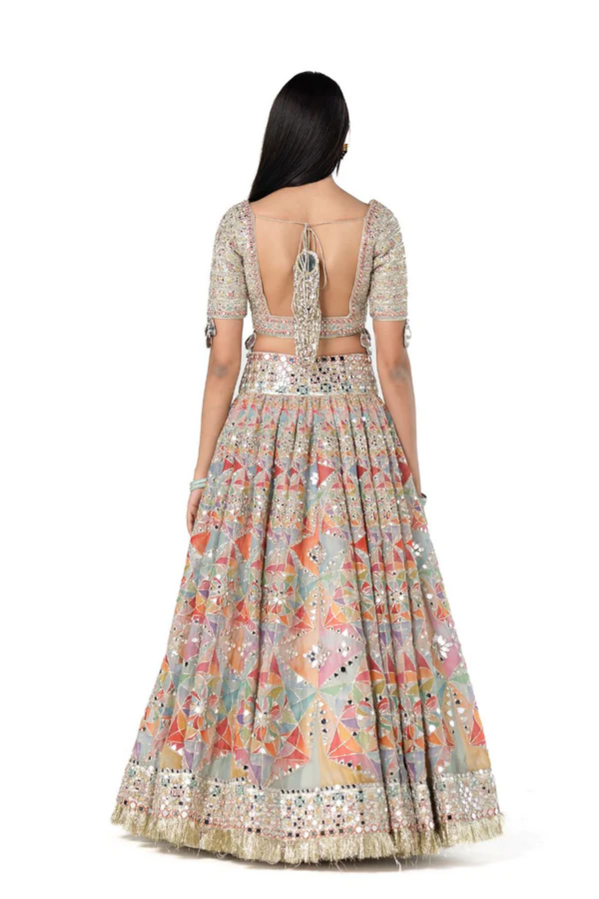 Printed Multicoloured Lehenga Set