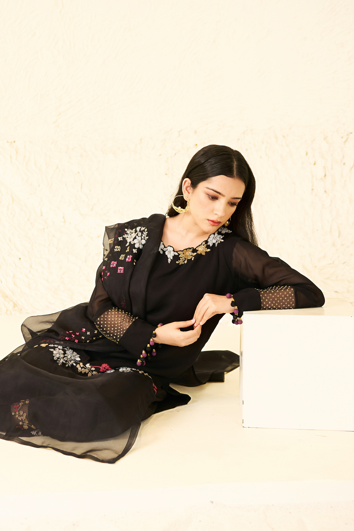 Black Georgette Kurta Set