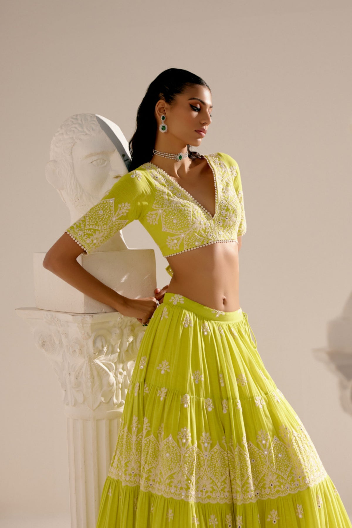 Neon Green Ambi Lehenga Set