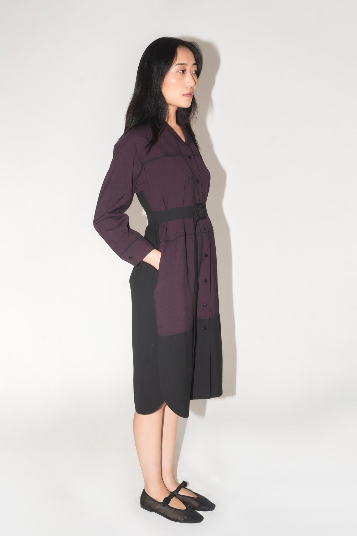 Broken Fence Plum Shirt Dress