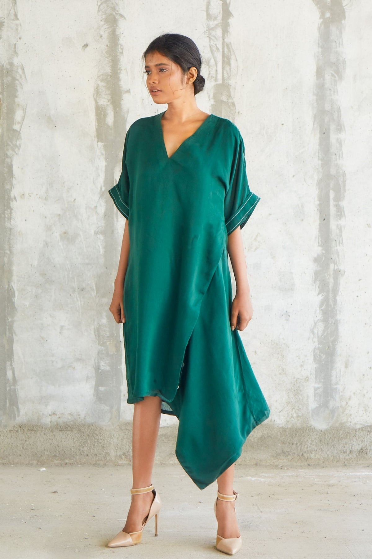 Kerchief Green Dress