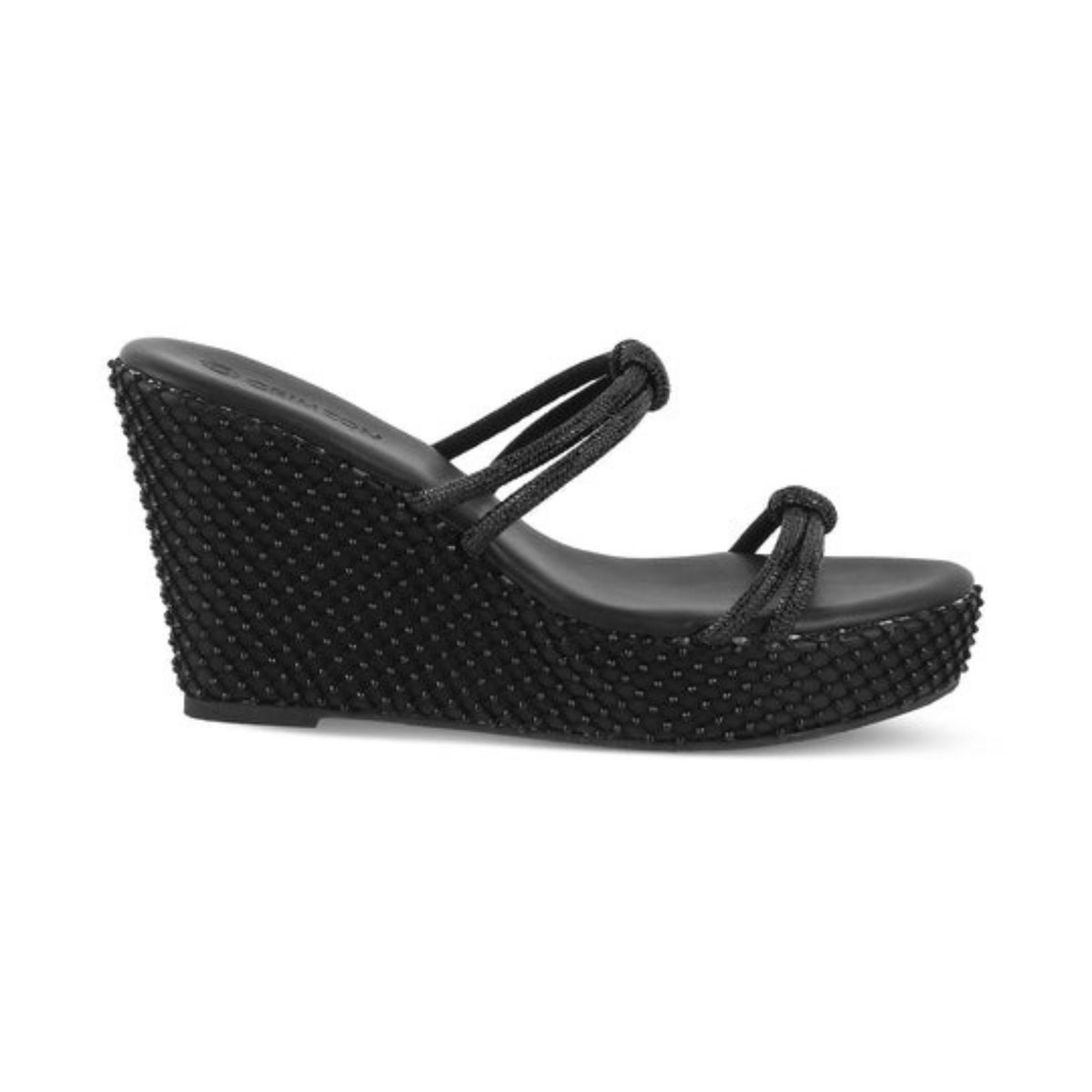 Stardust Black Glitter Wedges