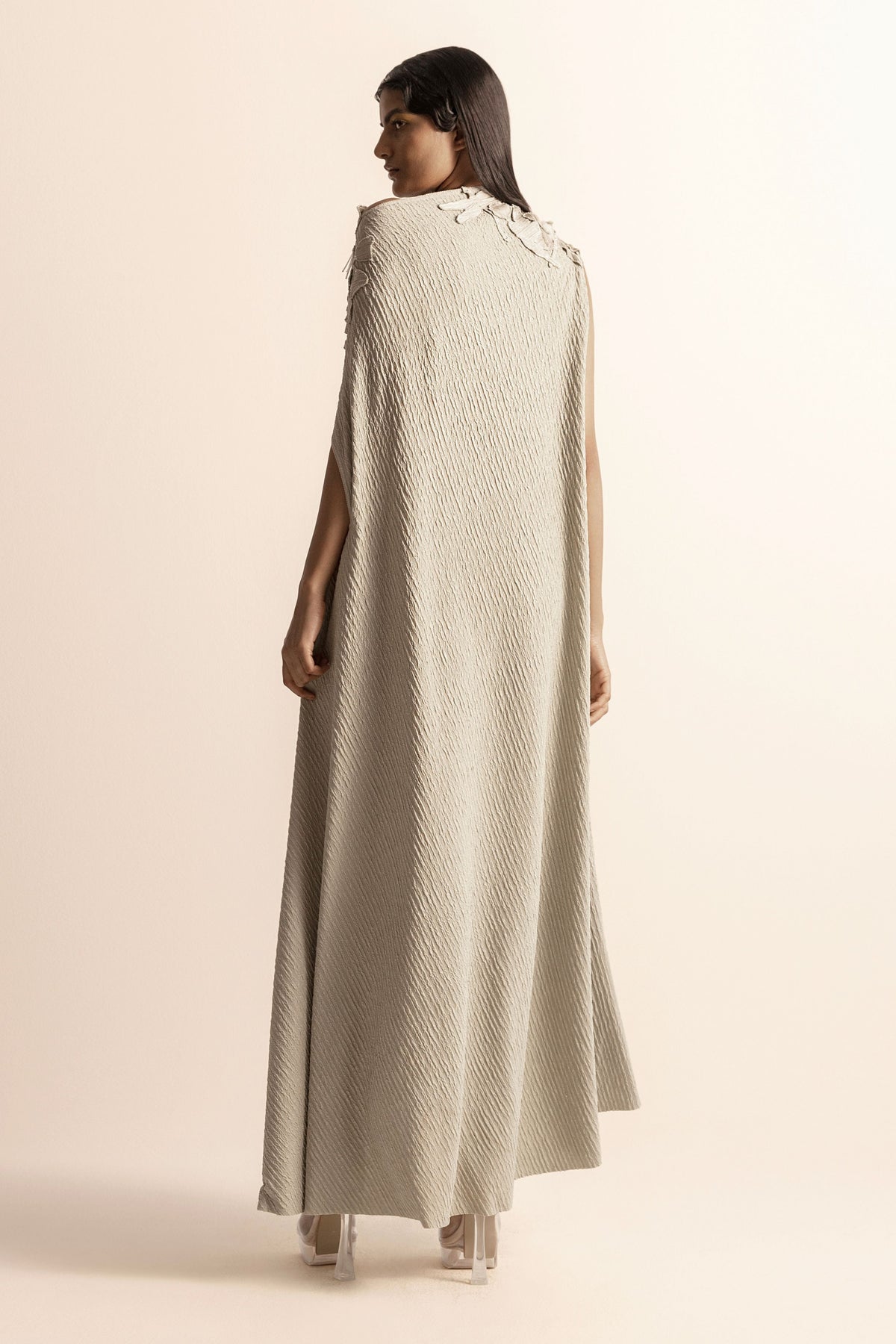 Nadru Asymmetrical Knit Draped Dress