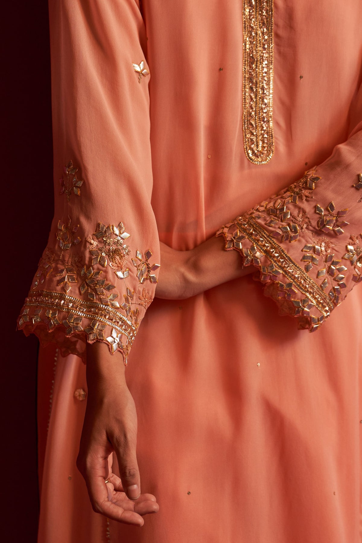 Peach Falak Kurta Set