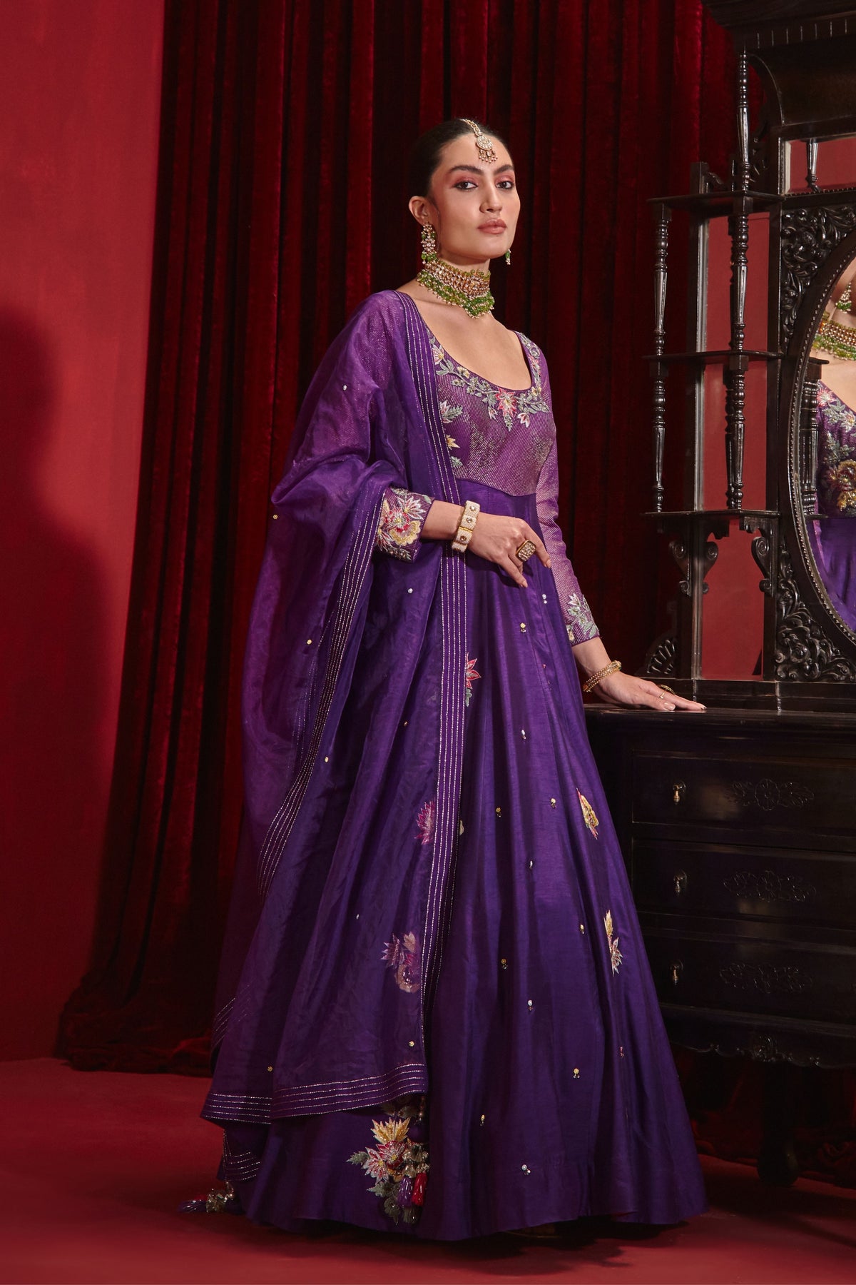 Purple Saloni Anarkali Set