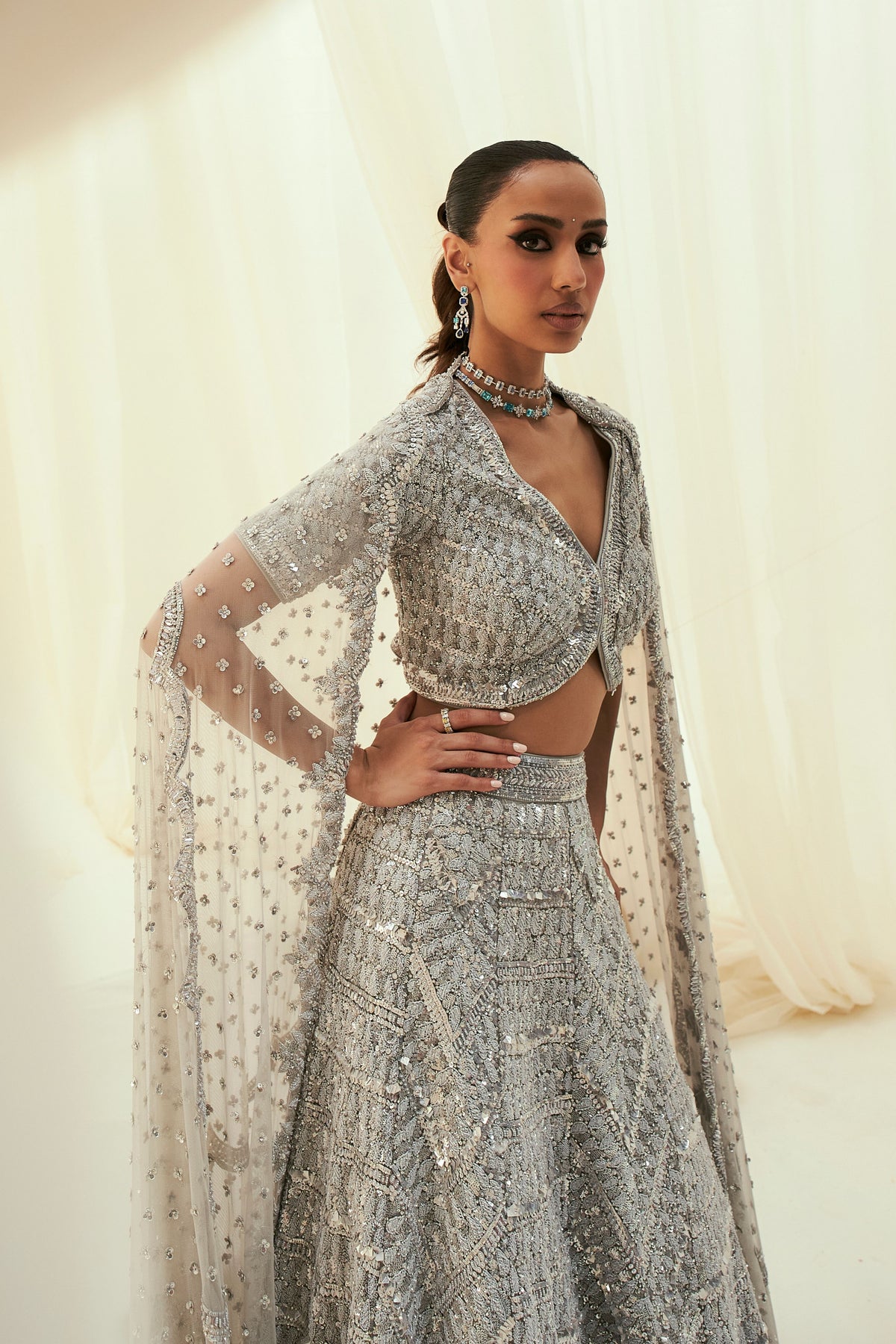 Grey Ziba Lehenga Set