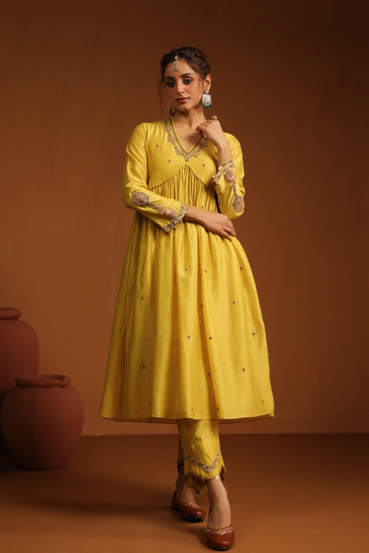 Yellow Chunnat Kurta Set