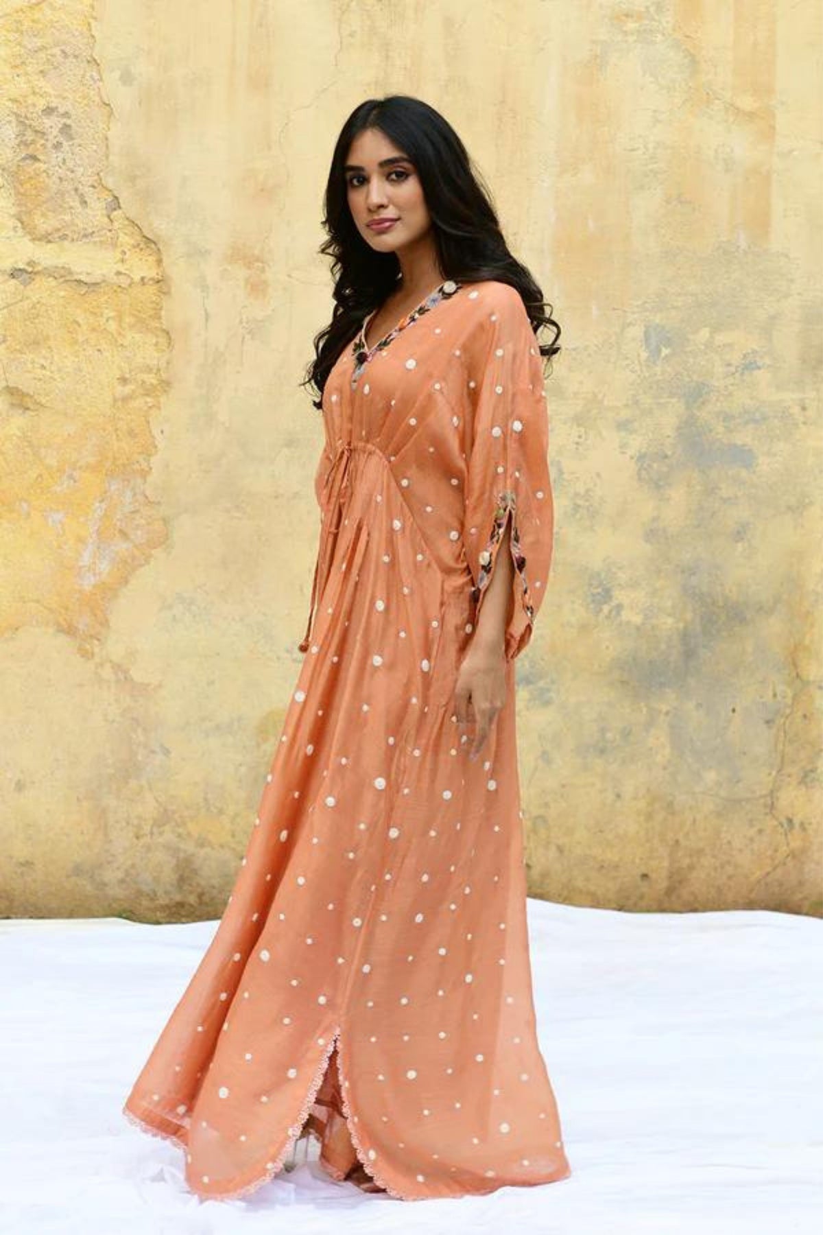 Peach Orchid Long Kaftan