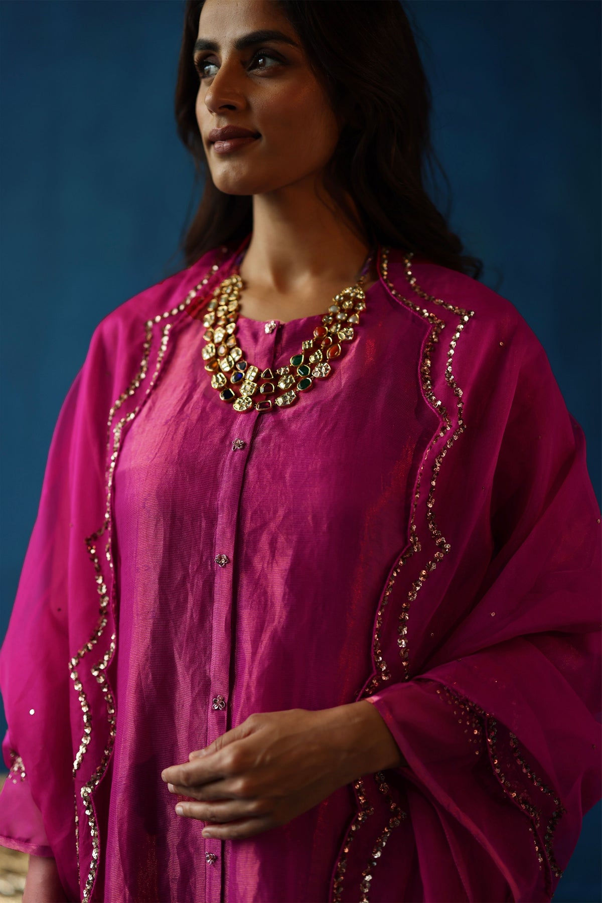 Fuchsia Kala Khatta Kurta Set