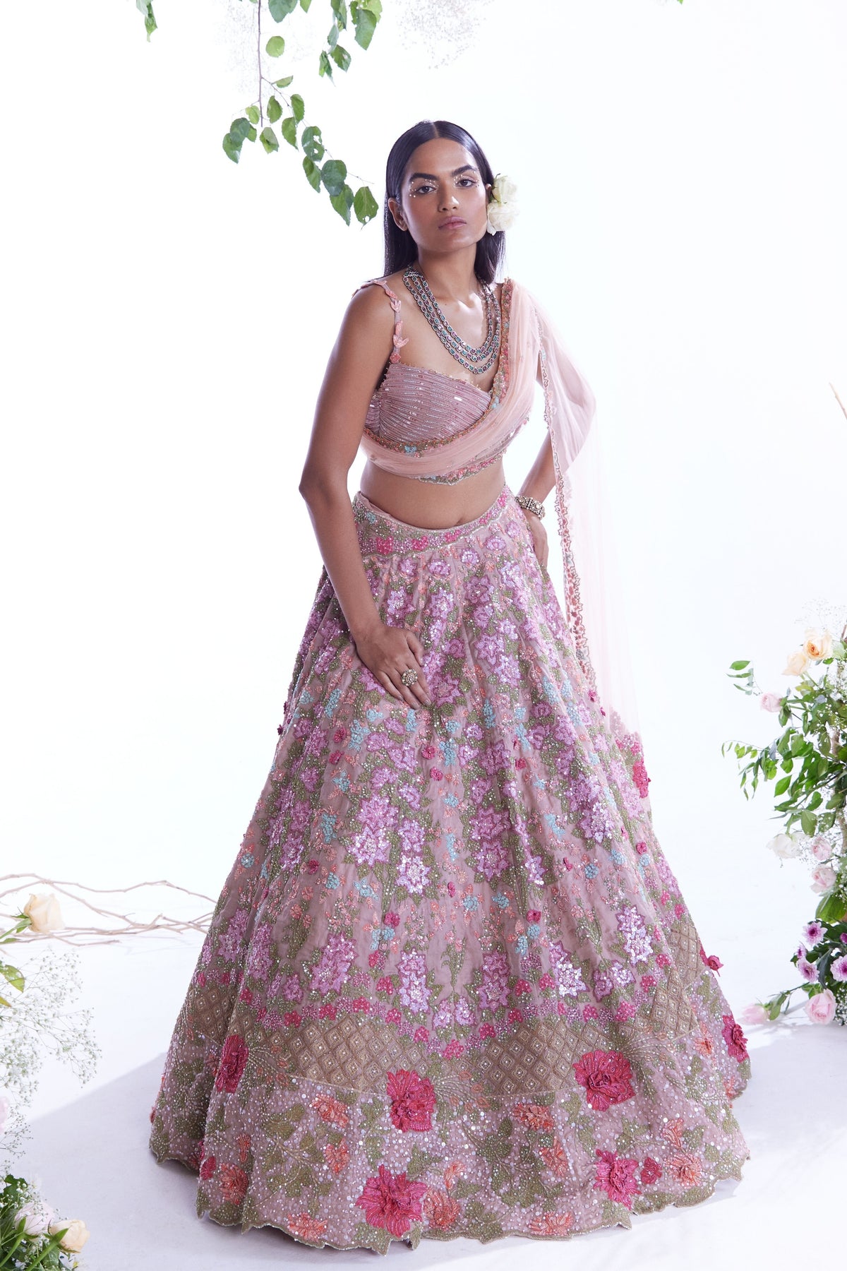 Pink Base Lehenga Set