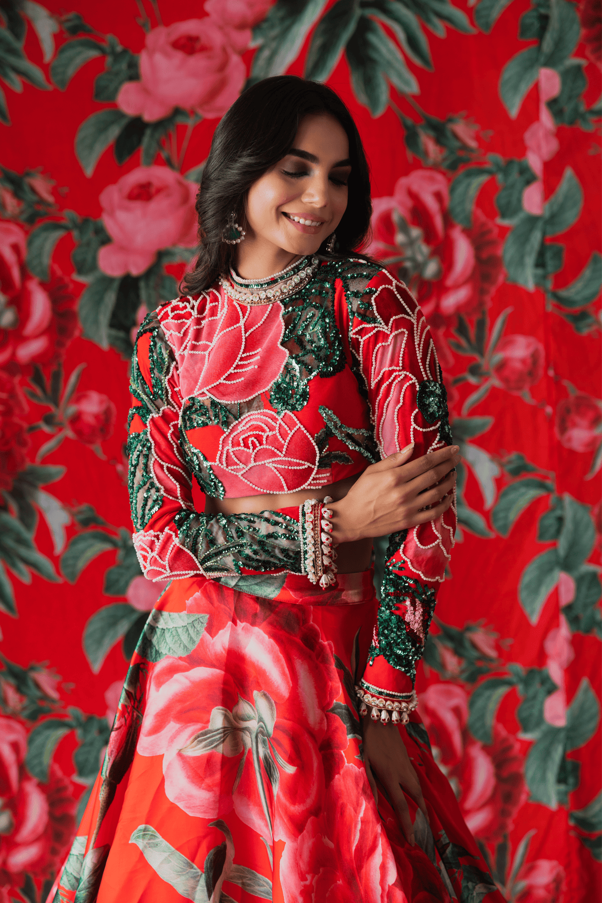 Red Lehenga With Top