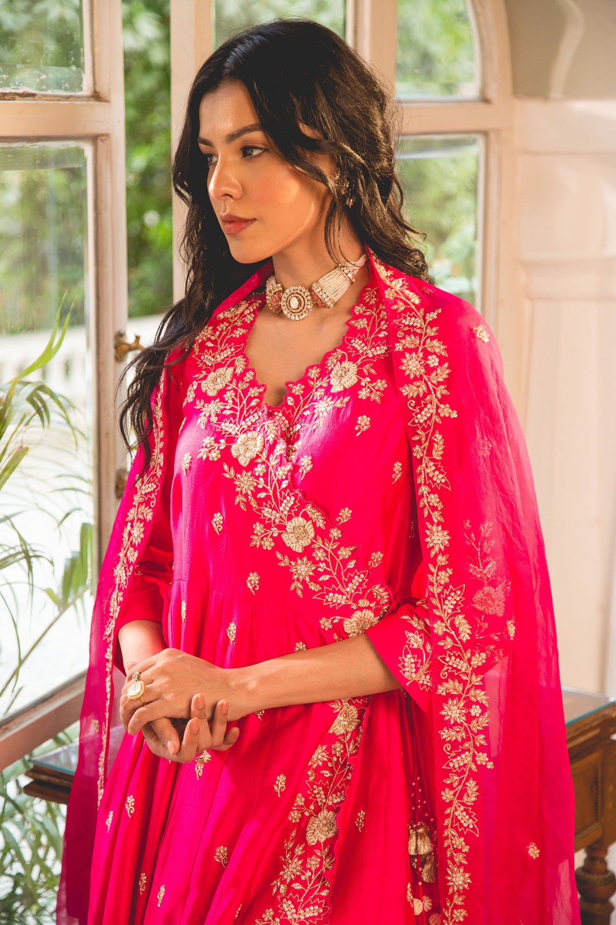 Hot Pink Angrakha Set