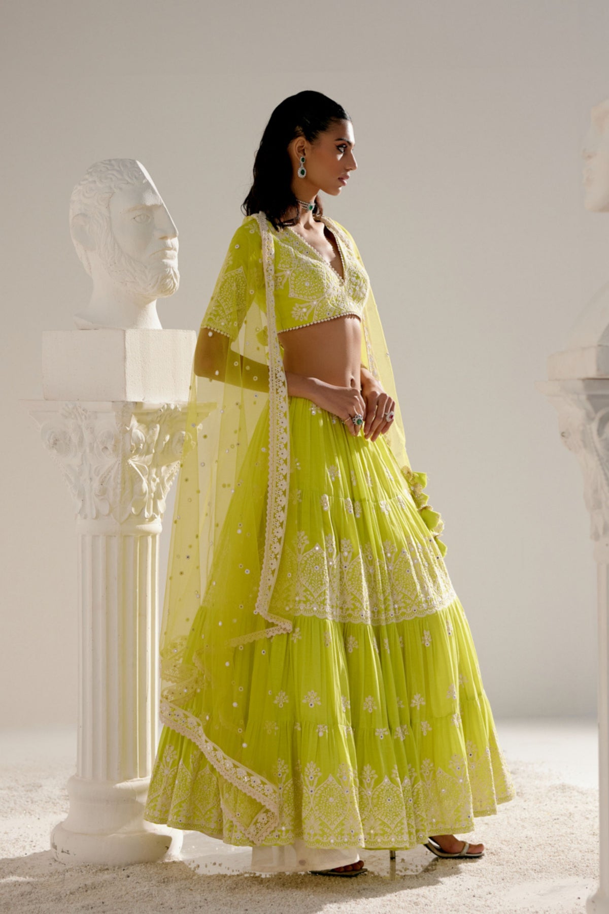 Neon Green Ambi Lehenga Set