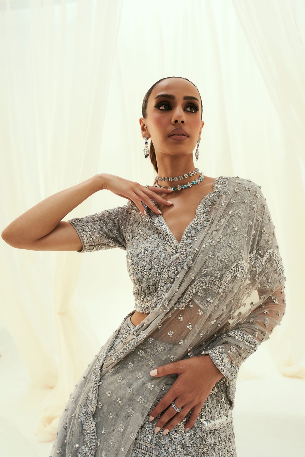 Grey Ziba Lehenga Set