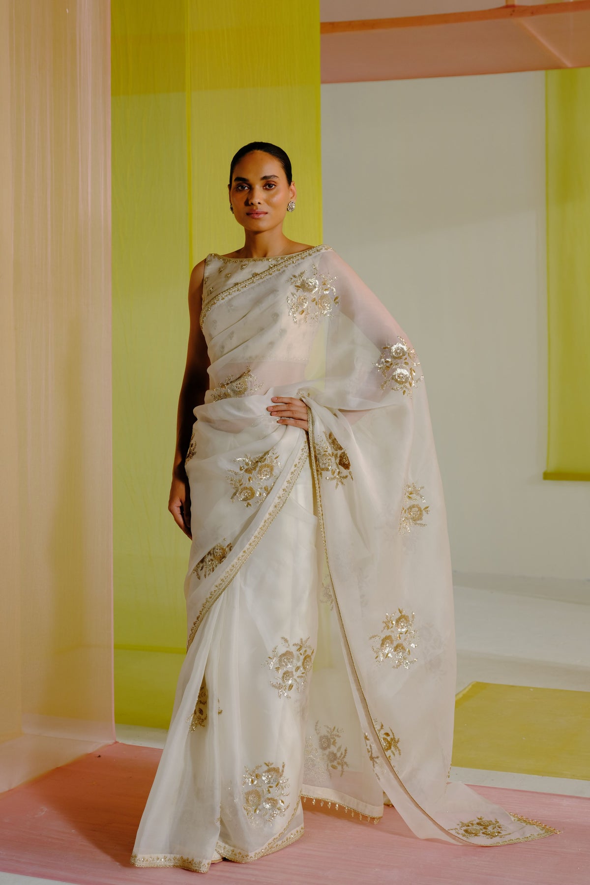 Offwhite Fabia Saree Set