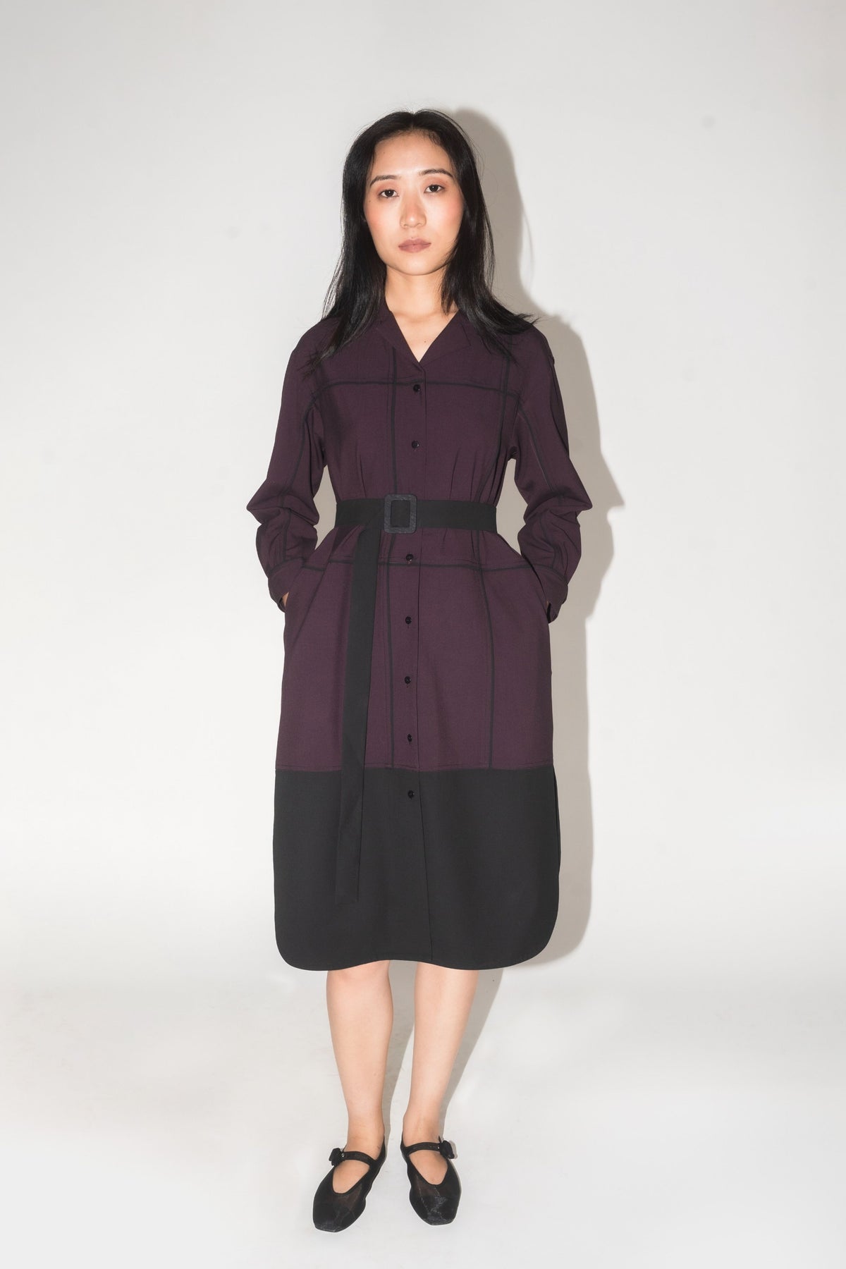 Broken Fence Plum Shirt Dress