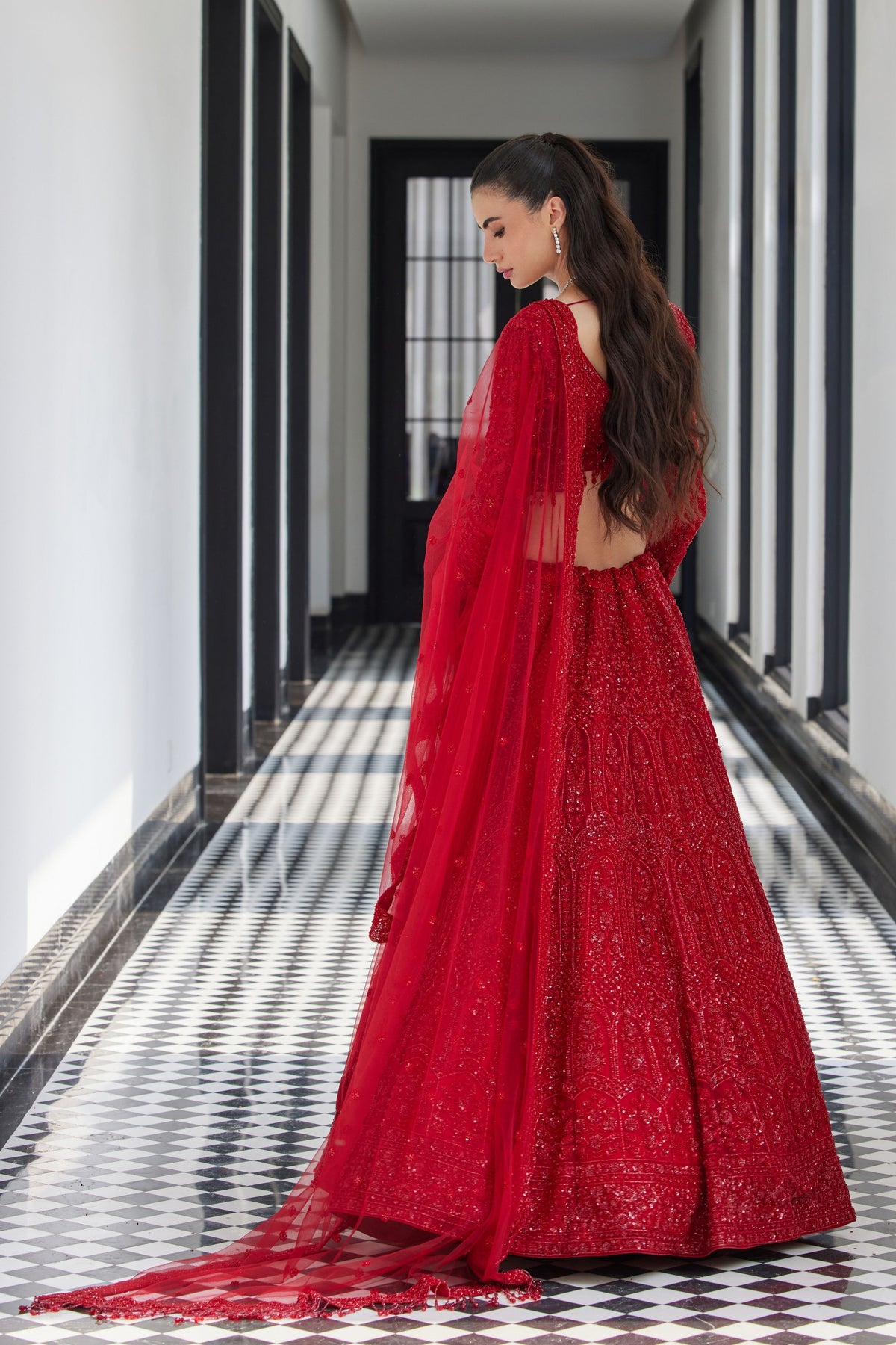 Red on Red Bridal Lehenga