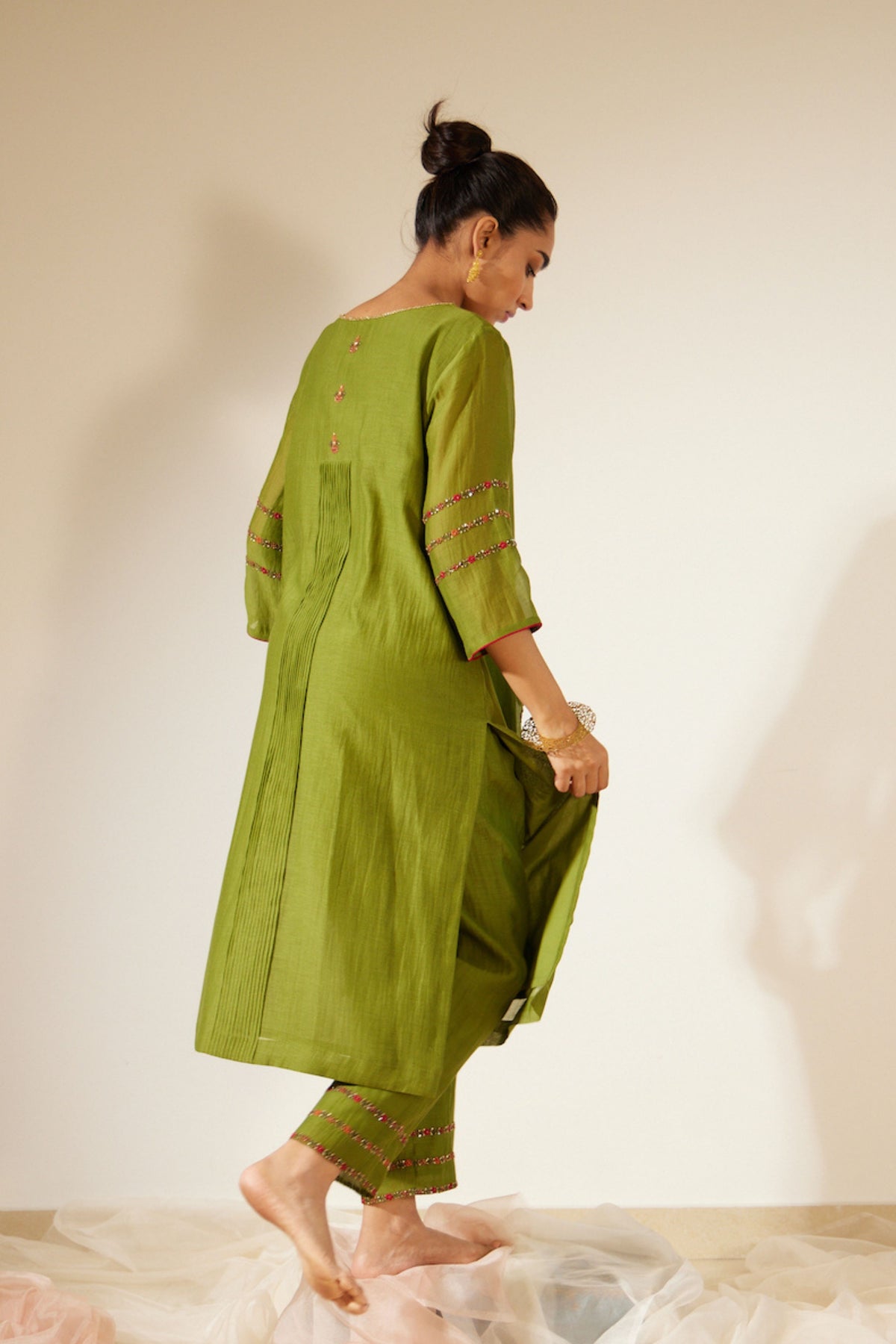 Green Dhuleti Kurta