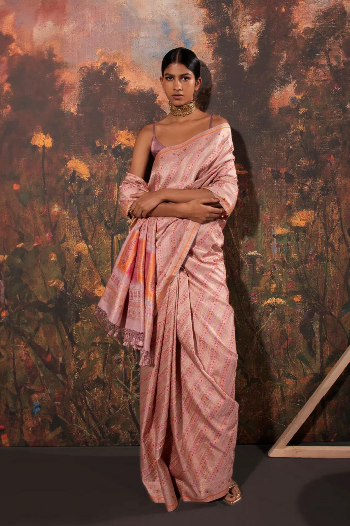 Handwoven Mauve Silk Saree