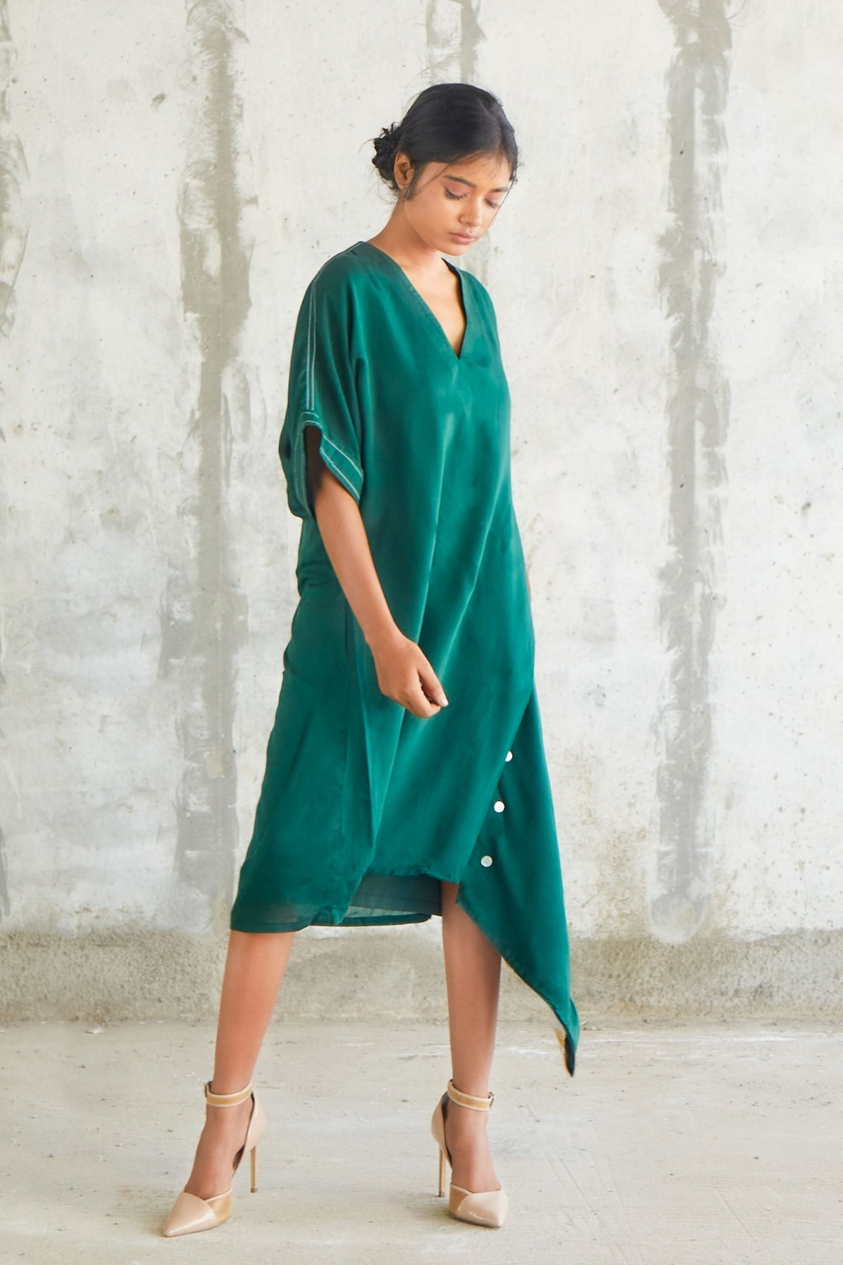 Kerchief Green Dress