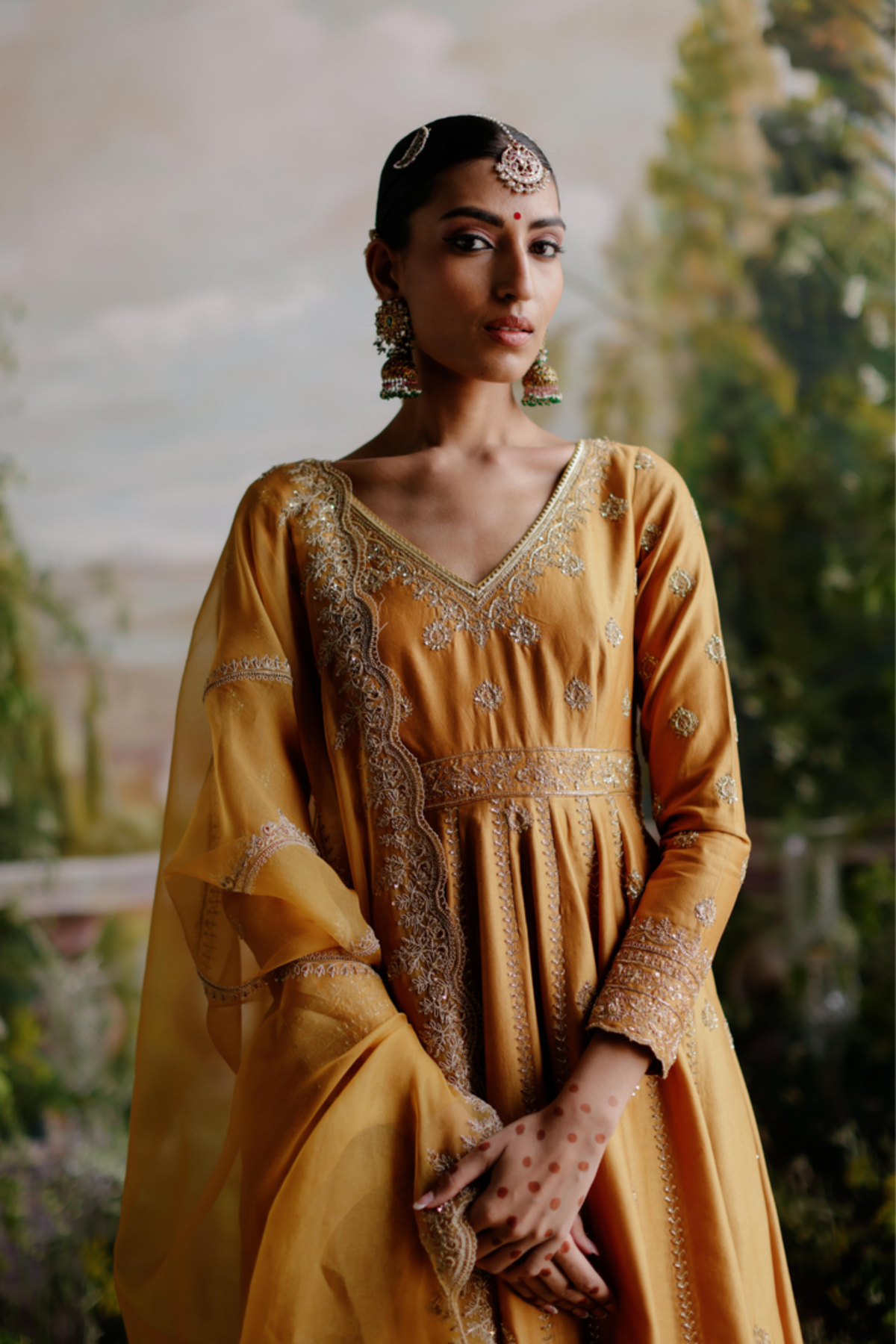 Tuscany Mustard Anarkali Set