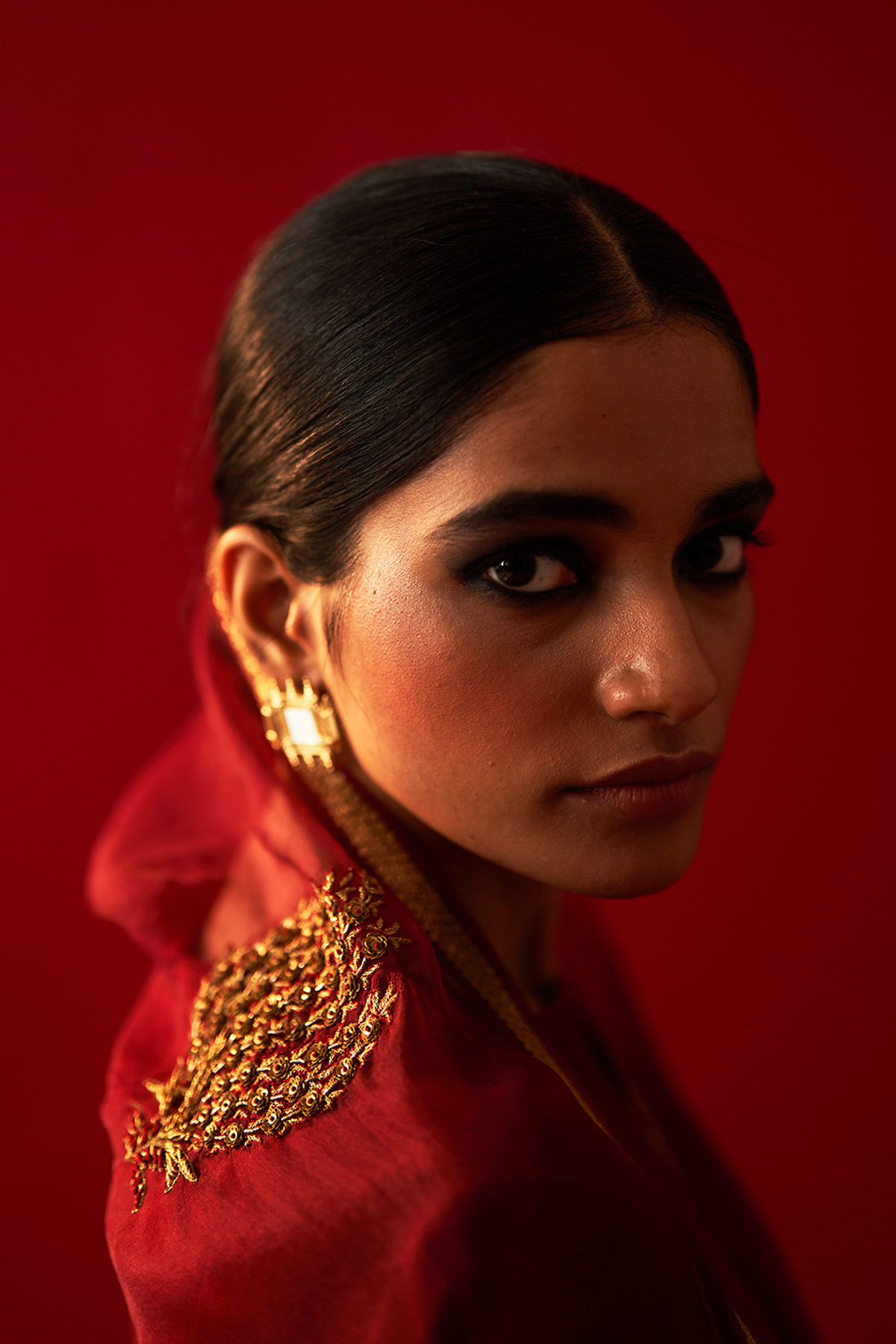 Maroon Embroidered Saree