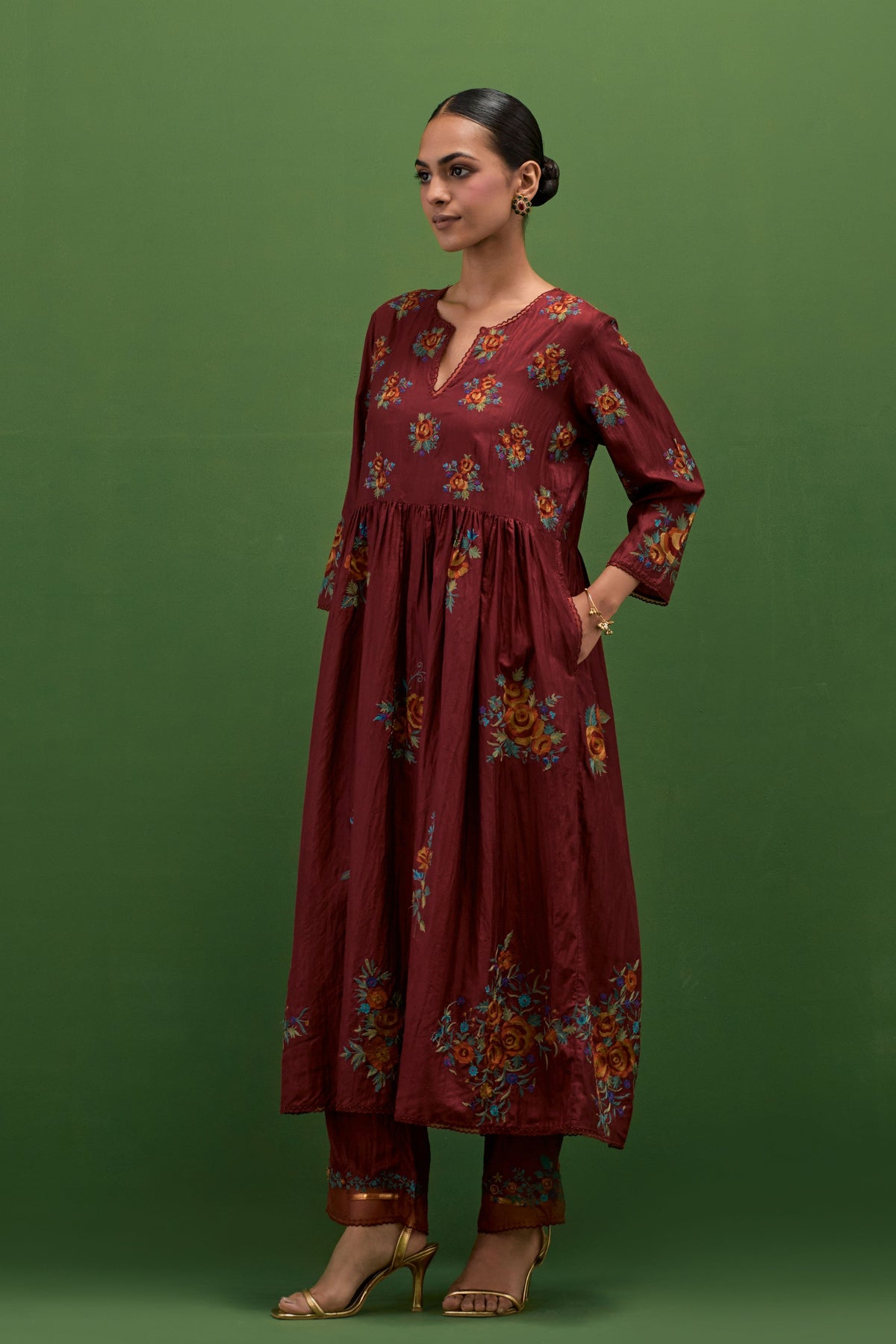 Rosewood Floral Kurta Set