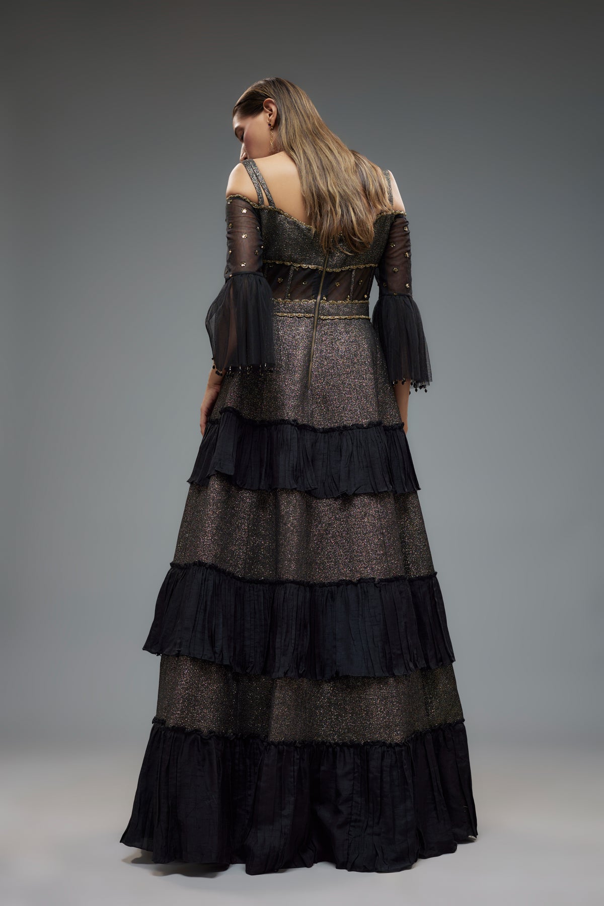 Black Frilled Gown