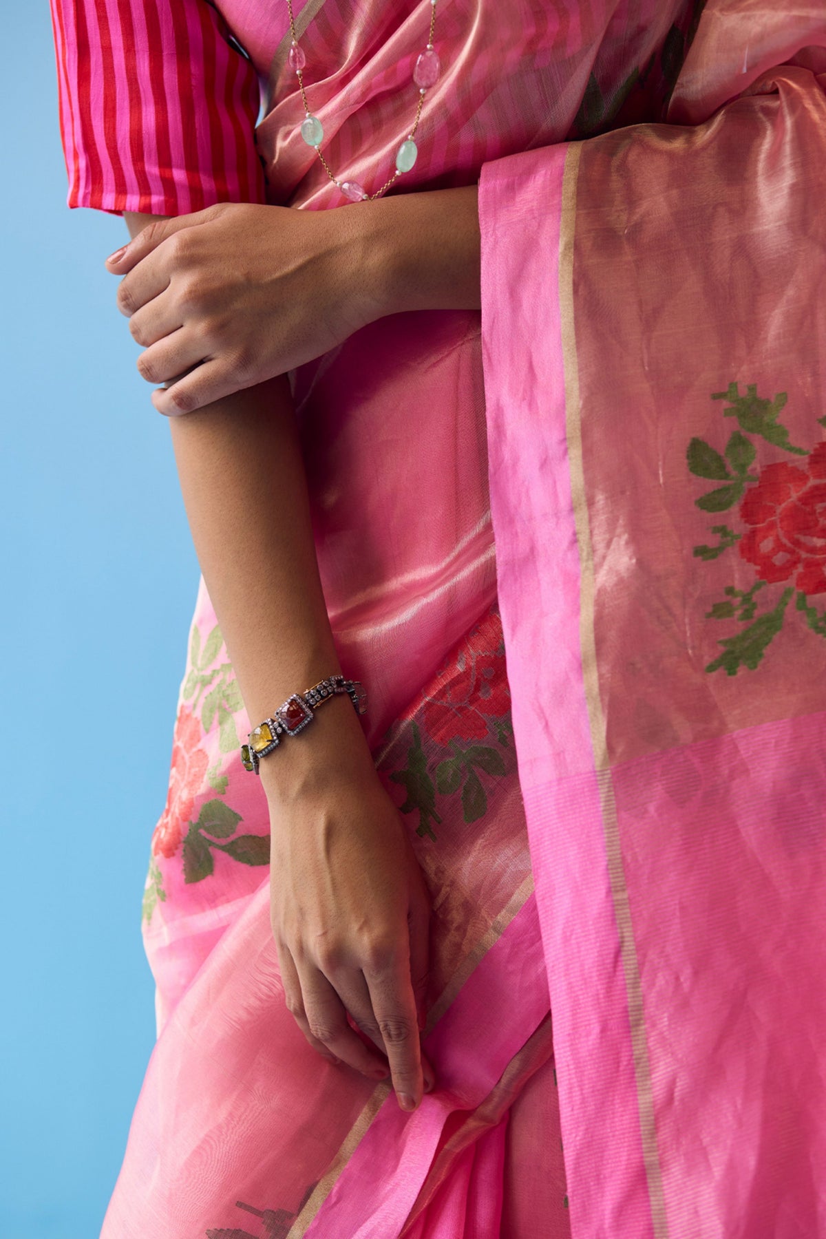 Vivacious Fuchsia Jamdani Saree