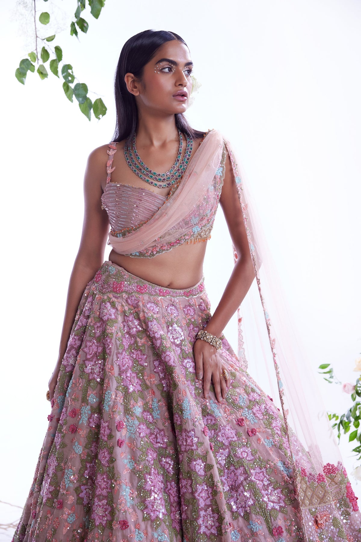 Pink Base Lehenga Set