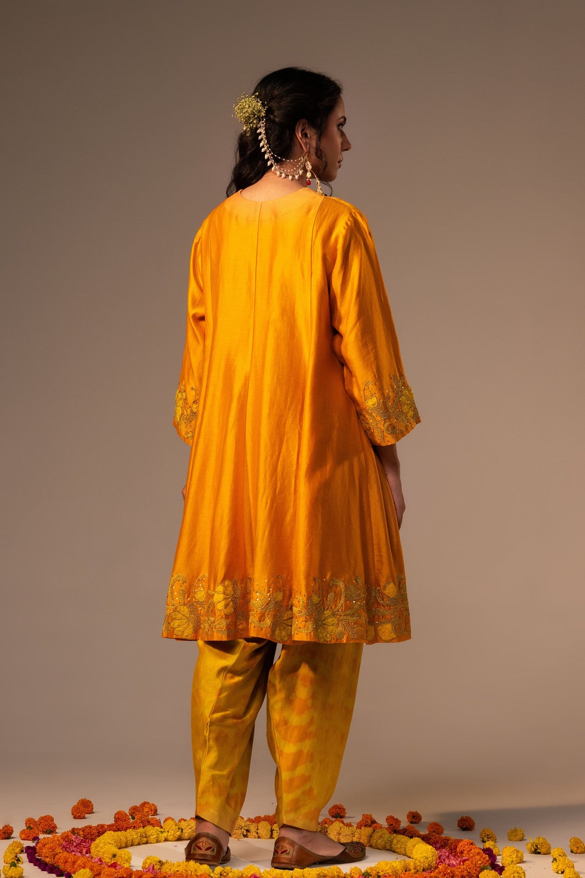 Orange Kurta With Salwar