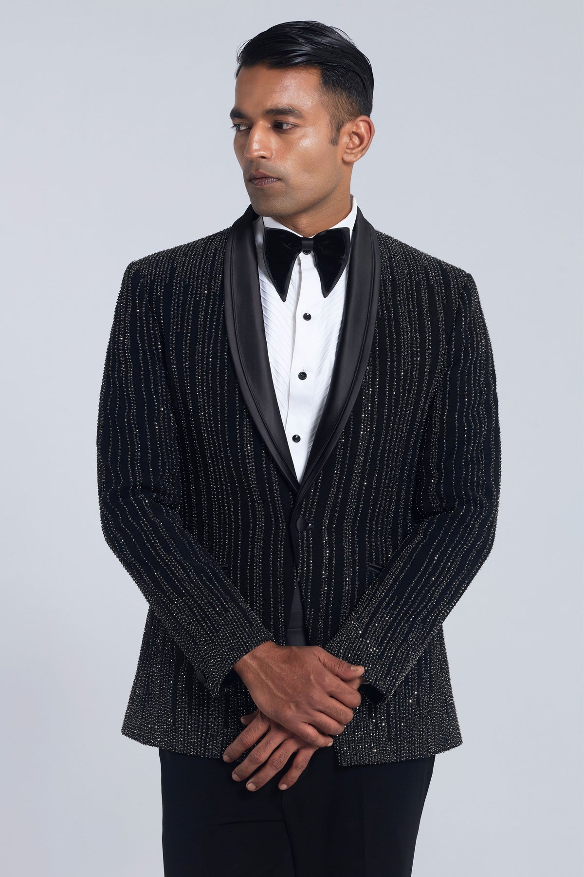 Sandwash Pearl Embroidered Tuxedo Set