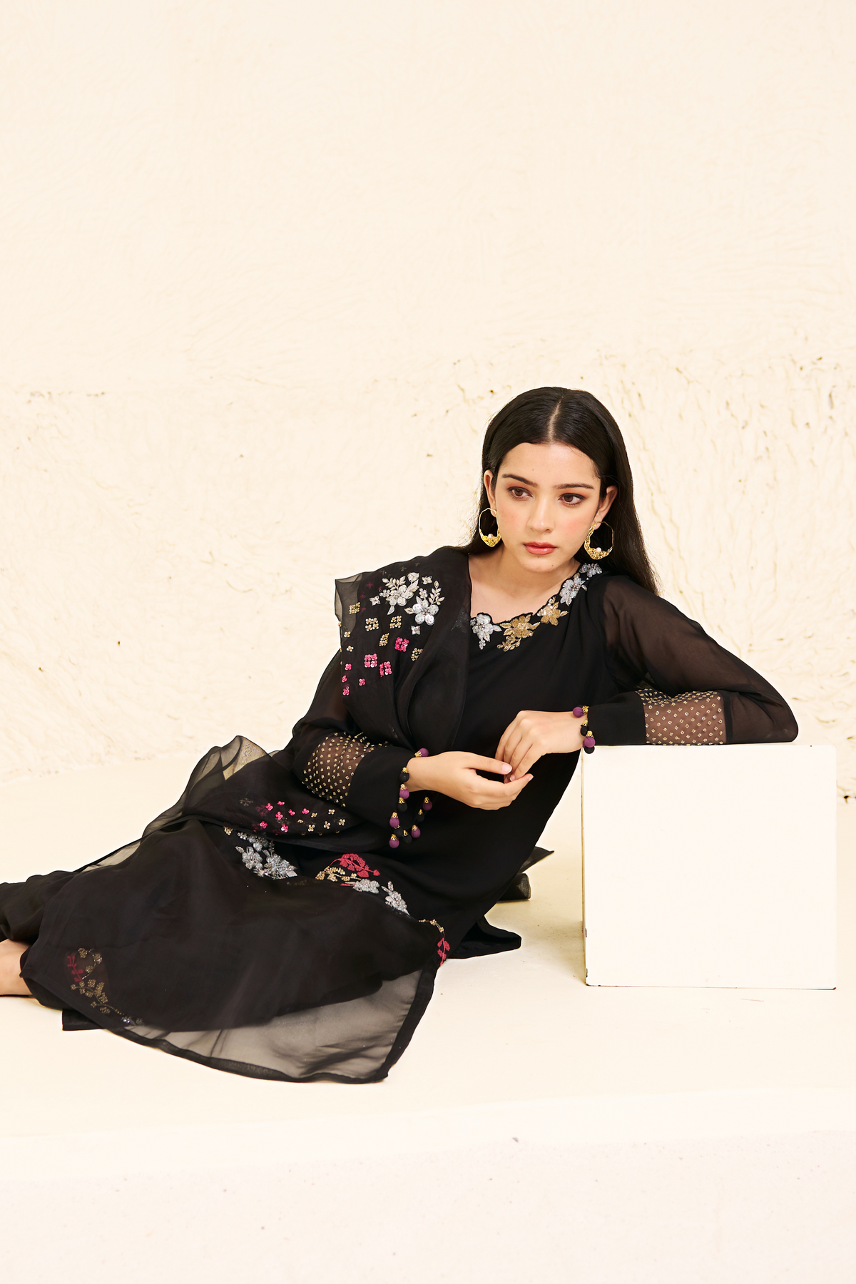 Black Georgette Kurta Set