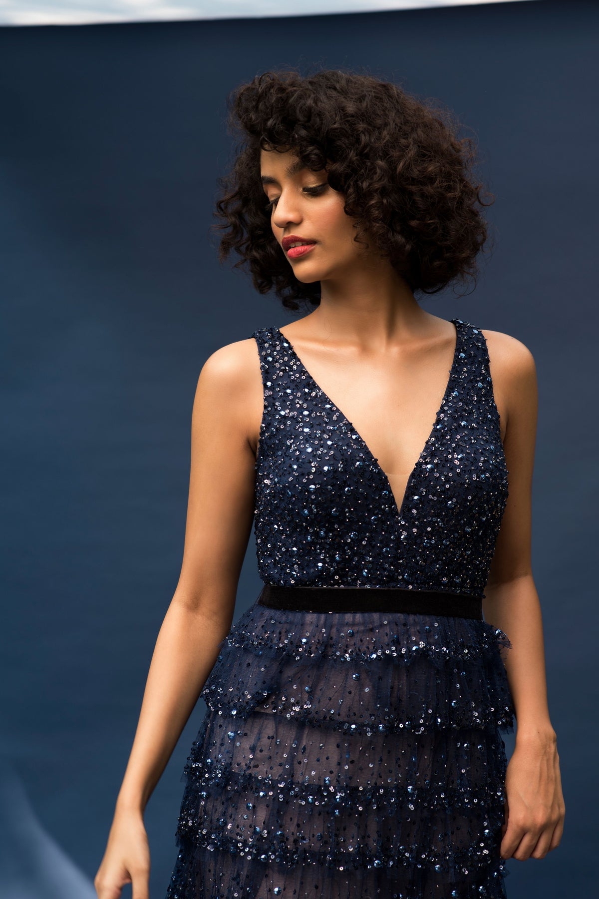 Navy Daisy Gown