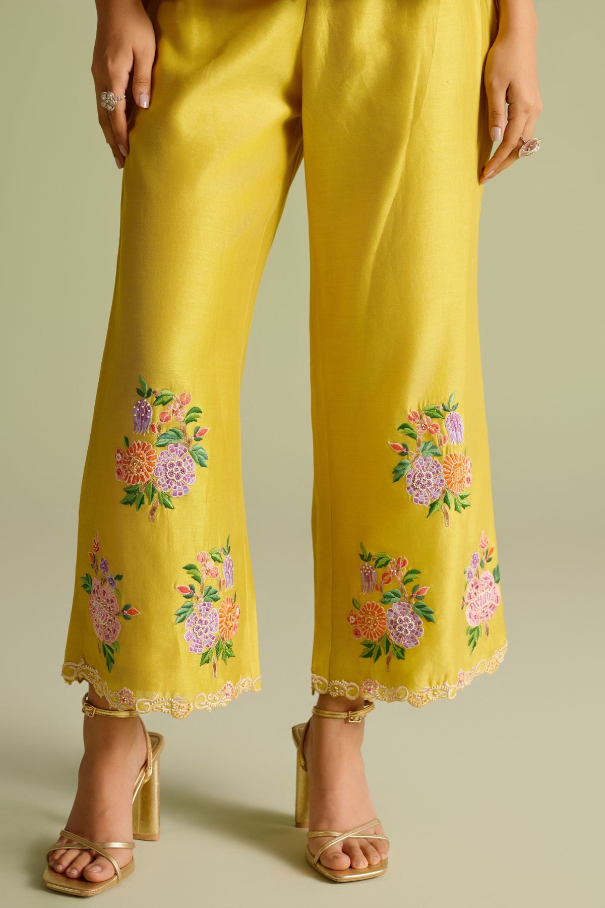 Yellow Floral Bunch Pants