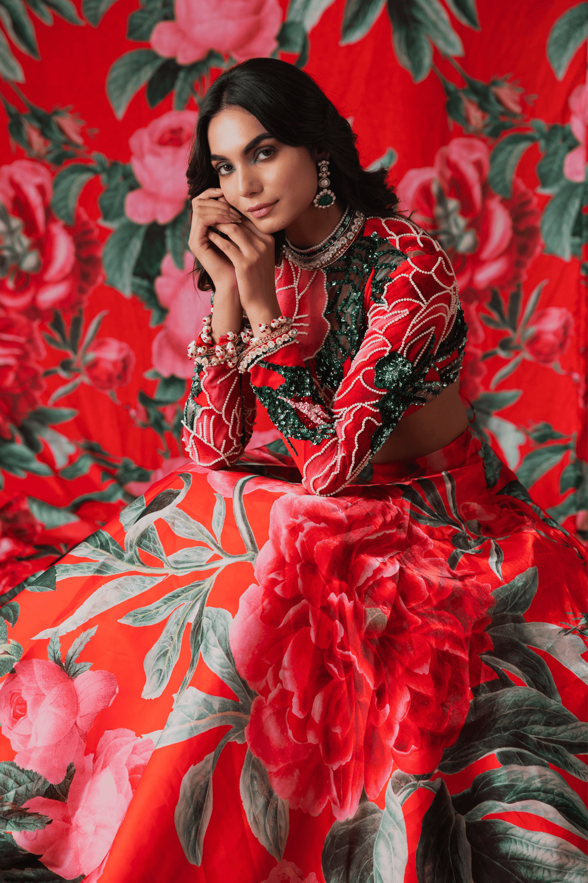 Red Lehenga With Top