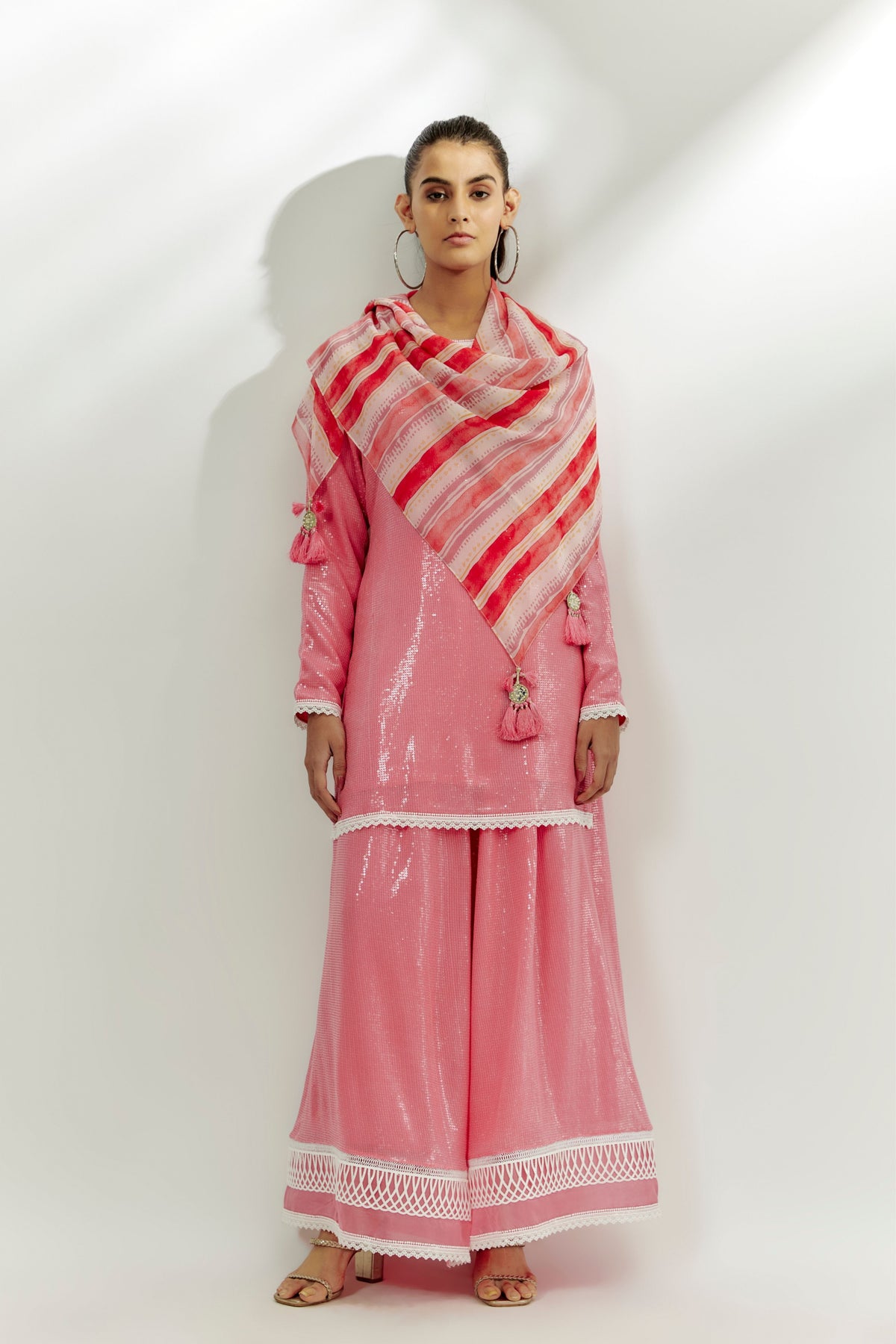 Pastel Pink Kurta Pants Set